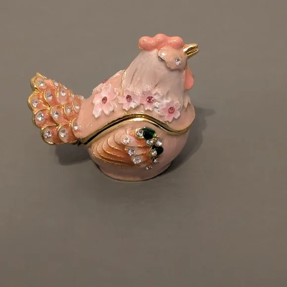 Jeweled Hen Trinket Box - Picture 2 of 3